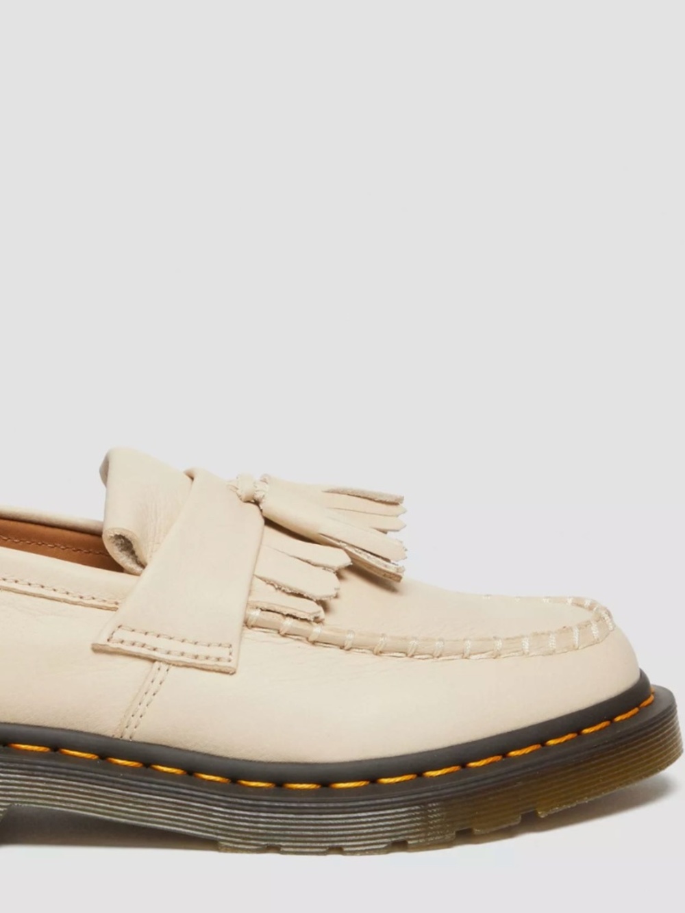 NWOT Dr.Martens Adrian Virginia Leather Tassel Loafers in Parchment Beige Sz 10 - Picture 4 of 9